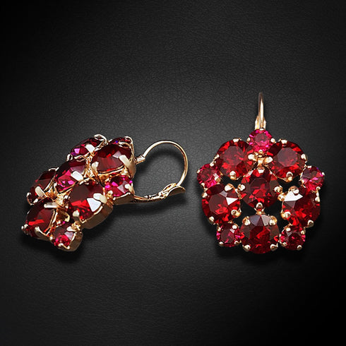 Earrings "Luxury (Ruby)" with Swarovski™ crystals